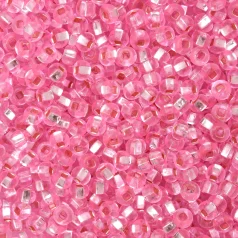 Czech Seed Beads, 6/0 - Silverlined Dyed Pink (loose)