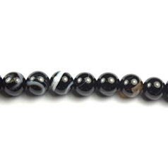 Bead, Banded Agate is a Natural Gemstone B Grade, 4mm Round. Sold per 8-inch Strand