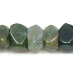 Bead, Moss Agate is a Natural Gemstone B Grade, 8x12mm Oval Baroque Cut Side Hole. Sold per 16-inch strand