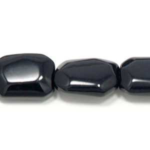 Bead, Black Stone is a dyed Gemstone, 13x18mm Rectangle Baroque. Sold per 16-inch Strand
