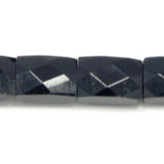 Bead, Black Stone is a dyed Gemstone, 9x13mm Flat Rectangle Faceted. Sold per 16-inch Strand