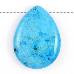 30x40mm Pear Shape Pendant (side drill) - Turquoise