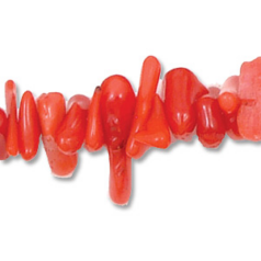 Bead,  Bamboo Coral is a dyed stone B Grade Small Chips - Red. Sold per 32-inch Strand