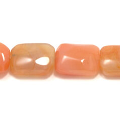 Bead, Carnelian is a Dyed and Heated Gemstone,  13x18mm Flat Baroque Rectangular. Sold per 16-inch Strand