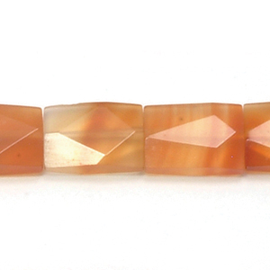 Bead, Carnellian is a Dyed and Heated Gemstone, 9x13mm Rectangle Faceted. Sold per 16-inch Strand