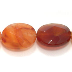 Bead, Carnelian is a Dyed and Heated Gemstone,  15x18mm Oval Faceted. Sold per 16-inch Strand