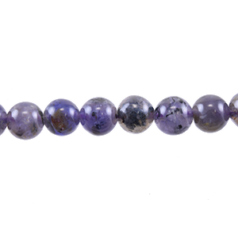 Bead, Iolite is a dyed Gemstone A Grade, 6mm Round. Sold per 16-inch Strand