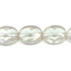 Bead, Crystal Quartz is a Natural Gemstone B Grade, 15x18mm Oval Faceted. Sold per 16-inch Strand