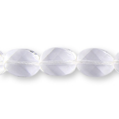 Bead, Crystal Quartz is a Natural Gemstone B Grade, Quartz Crystal 12x16mm Twist Flat Oval Faceted. Sold per 16-inch Strand