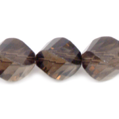 Bead, Smoky Quartz is a Natural Gemstone, 12x15mm Wave Cut. Sold per 16-inch Strand