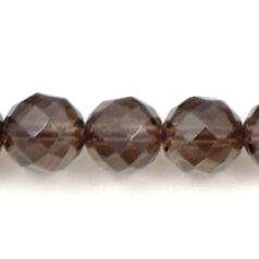 Bead, Smoky Quartz is a Natural Gemstone, 8mm Round Faceted. Sold per 16-inch Strand