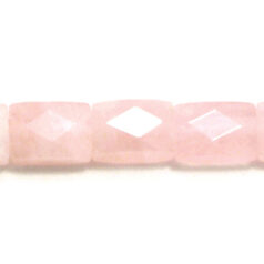 Bead, Rose Quartz is a Natural Gemstone B Grade, 7.5x10mm Rectangle Faceted. Sold per 16-inch Strand