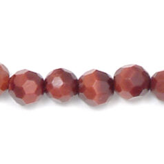 Bead, Red Tiger Eye is a Natural Gemstone, 6mm Round Faceted. Sold per 16-inch Strand
