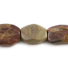 Bead, Silver Leaf Jasper is a Natural Gemstone B Grade, 13-15x18mm Cut Baroque Nugget. Sold per 16-inch Strand
