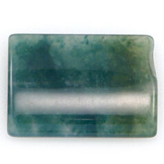 Pendant, Moss Agate Gemstone, 25x35mm Rectangle Wedge
