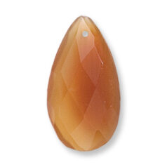 Pendant, Carnelian Gemstone 15x28mm Faceted Teardrop Shape