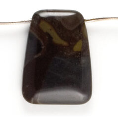 Pendant, Chocolate jasper Gemstone, 30x40mm Trapezoid