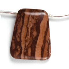 Pendant, Snakeskin Jasper Gemstone, 45x55mm Trapezoid