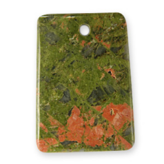 Pendants, Gemstones, Trapezoid 30x40mm, Unakite