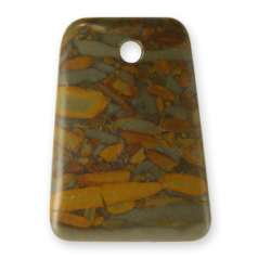Pendants, Gemstones, Trapezoid 30x40mm, Chocolate jasper