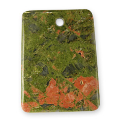 Pendants, Gemstones, Trapezoid 40x50mm, Unakite