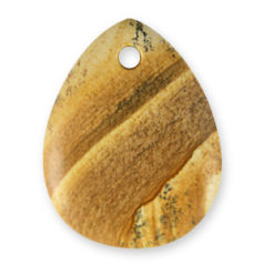 Pendants, Picture Jasper Gemstones,  35x45mm Teardrop Shape