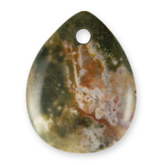 Pendants, Ocean Jasper Gemstones, 35x45mm Teardrop Shape