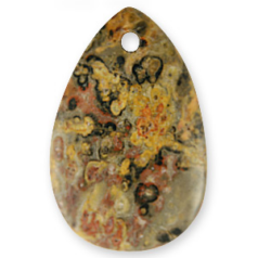 Pendants, Gemstones, Teardrop Shape 35x55mm, Leopard Skin Jasper