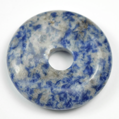 Pendant, Blue Spot Sodalite Gemstone, 35mm Donut