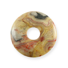 Pendants, Gemstone, Donut 35mm, Crazy Lace Agate