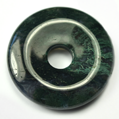 Pendant, Gemstone, Donut 35mm, Moss Agate