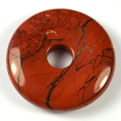 Pendant, Gemstone, Donut 35mm, Red Jasper