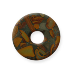Pendants, Chocolate Jasper Gemstone, 35mm Donut