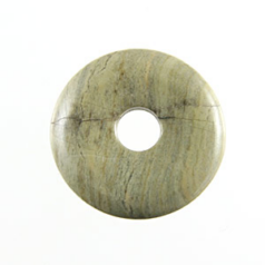 Pendants, Gemstone, Donut 35mm, Silver Leaf Jasper