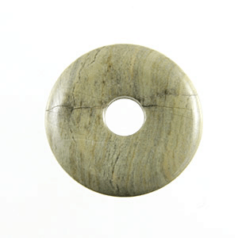 Pendants, Silver Leaf Jasper Gemstone, Donut 30mm Donut