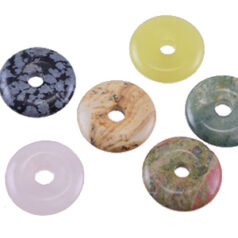Natural Gemstone mixed stone, 15mm Round Donut