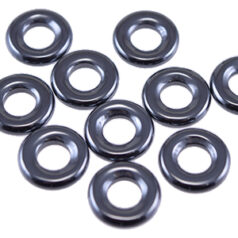 Hematite Gemstone. 15mm Round Donut