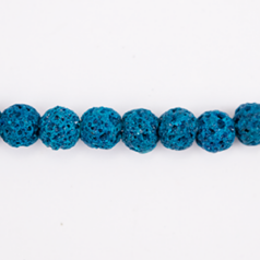 Bead, Turquoise Green Lava Stone, 12mm Round