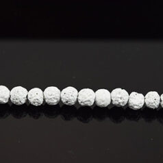 Bead, White Lave Stone, 12mm Round