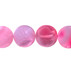 Bead, Dyed Rivershell 25mm Flat Coin - Fushia