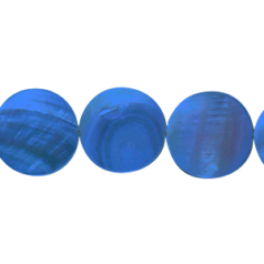Bead, Dyed Rivershell 25mm Flat Coin - Dark Blue