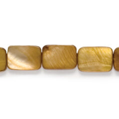 Bead, River Shell, 14x10mm Flat Rectangle - Brown Color Dyed Shell. Sold per 16-inch Strand