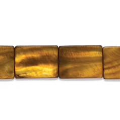 40x30mm Flat Rectangle - Brown Dyed River Shell