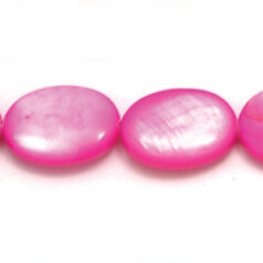 Mother of Pearl - 12x16mm Flat Oval - Fuchsia Dyed River Shell
