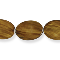 35x25mm Flat Oval - Brown Dyed River Shell