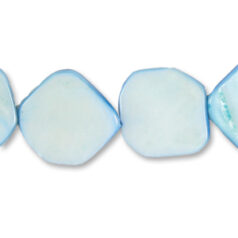 Bead, River Shell, 20mm Flat Irregular - Lt. Blue Color Dyed Shell. Sold per 16-inch Strand