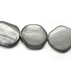 25mm Flat irregular - Grey Dyed River Shell