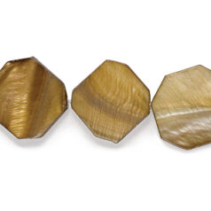 Bead, River Shell, 25mm Flat Irregular - Brown Color Dyed Shell. Sold per 16-inch Strand