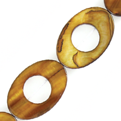 20x30mm Flat Oval Frame (round hole) - Brown