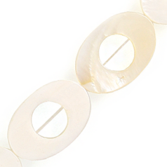 20x30mm Flat Oval Frame (round hole) - White